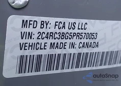 2023 Chrysler Pacifica Touring L Awd из США, поврежденный, VIN 2C4RC3BG5PR570053